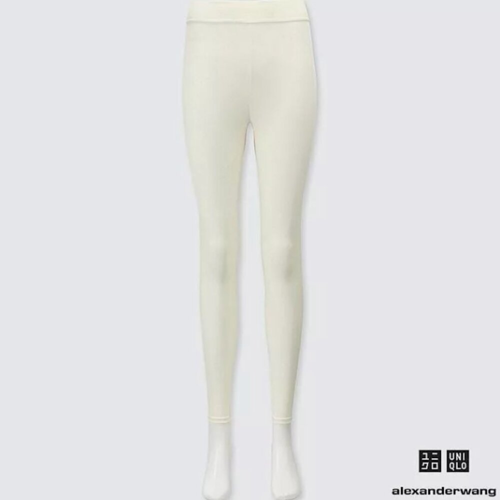 ALEXANDER WANG MID RISE HEATTECH RIBBED LEGGINGS SIZE MEDIUM